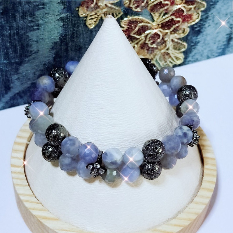 Design serviceNatural stone double-circle ring hand-tailor custom live broadcast room to see the real size friends