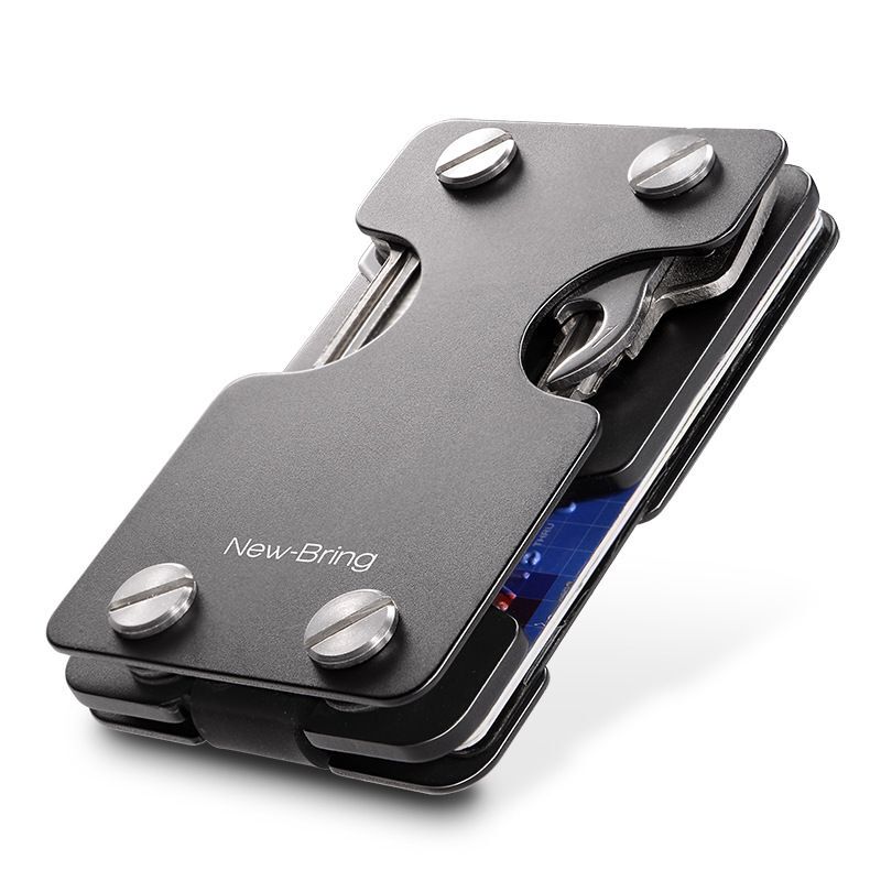 Metal Wallet Keychain Pendant Creative Card Holder Men's Rfid Two-In-One Multi-Functional Metal Key Card Holder
