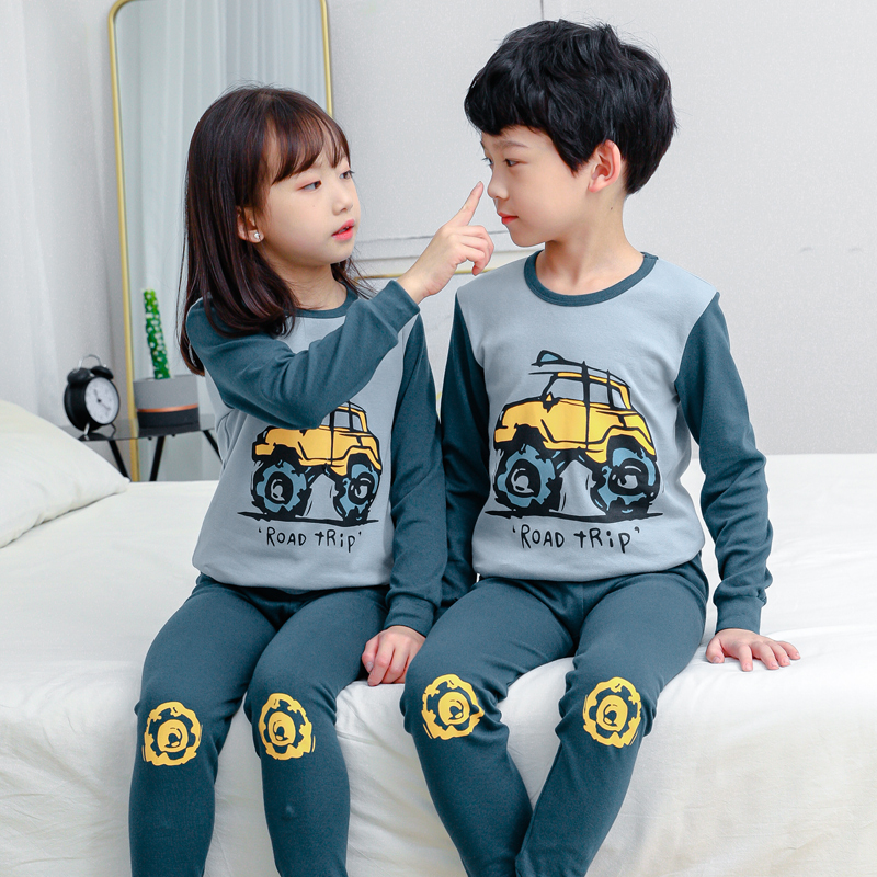 Children's autumn clothes autumn pants set Boys and girls cotton bottoming thermal underwear Boys baby children cotton pajamas