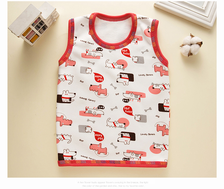 Trẻ em cộng với vest nhung bé trai dày cotton nhiệt đồ lót bé gái vest mùa thu và mùa đông bé chạm đáy ao quan tre em