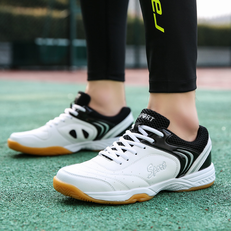 Spring New White Badminton Shoes Breathable Men's Shoes Men And Women Sneakers Non-slip Bull Fascia Bottom Tennis Shoes Training Shoes