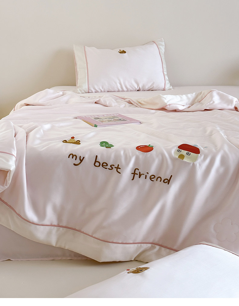 Химические волокна 凉感丝滑宝宝空调被！夏季新款卡通儿童夏被轻奢60支天丝空调被