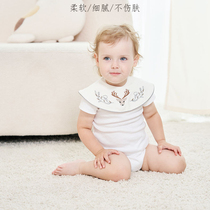 Foreign trade cartoon bibs pure cotton baby saliva towels rotatable newborn bibs baby cute childrens bibs