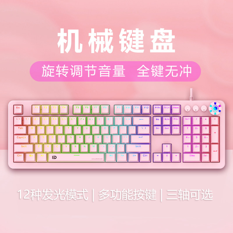 Mechanical Keyboard Backlight Wired Usb External Office Typing Cute Male And Female Raw Eating Chicken Lol Electric Race Game Keyboard