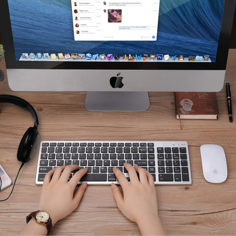 Bluetooth wireless keyboard slimy group Android Apple phone tablet laptop Universal ultra-thin rechargeable