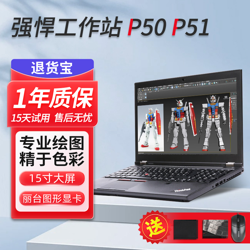 Laptop Lenovo ThinkPad P50 P51 P52 Mobile Workstation P1 Hermit with Discrete Graphics Card 15inch
