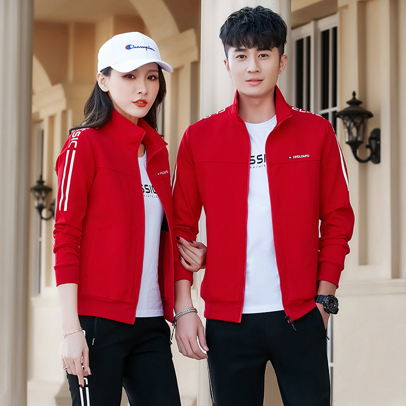 361 couple sports suit spring and autumn Jordano fashion group running men and women casual sportswear three-piece set