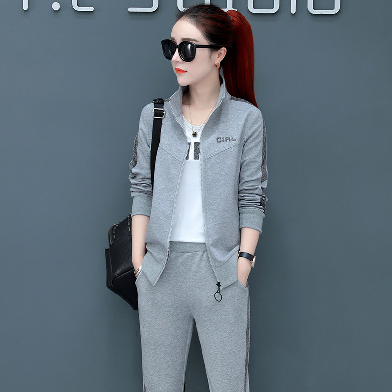 361 Spring and Autumn Female Spring - Autumn three - piece Jordano loose fashion gas running suit tide