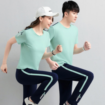 361 Sports Suit Womens Summer Jordan Naupure Cotton Thin short sleeves Long pants group Buy lovers casual sportswear men