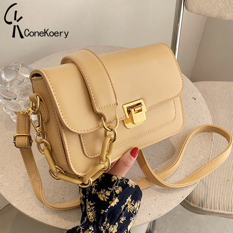 France Cone Koery leather bag 2022 new tide slope bag with blast blast mesh shoulder bag