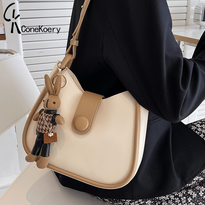 France Cone Koery genuine leather bag for women 2022 new tide bursting single shoulder minimalist satchel 100 hitch a little square bag