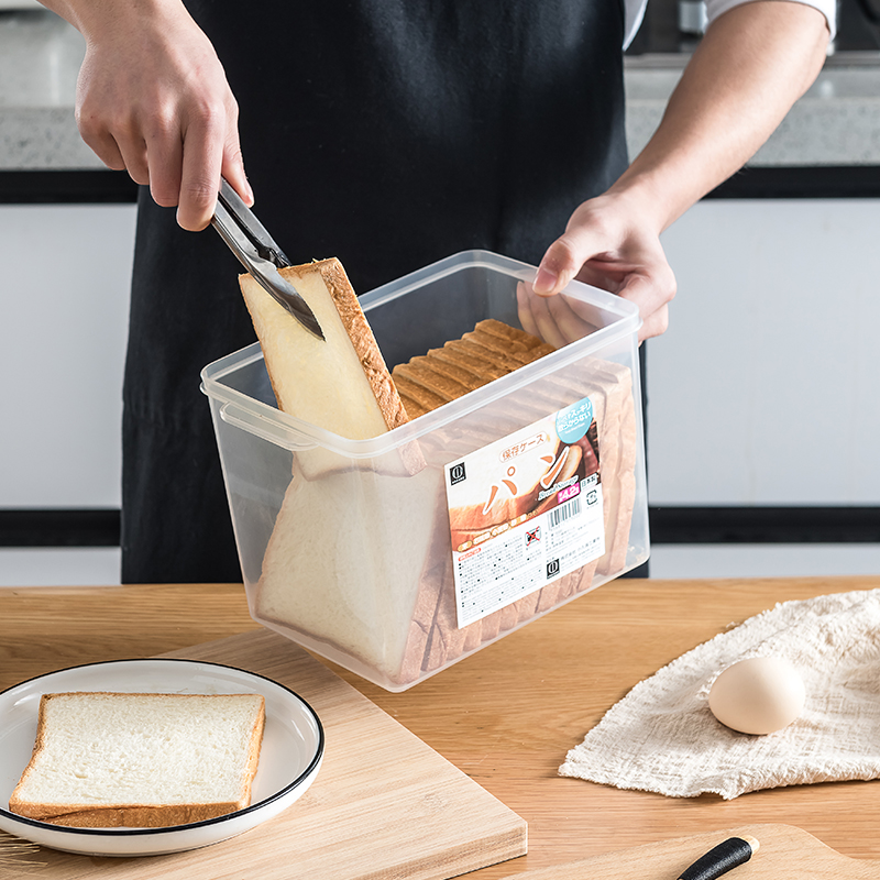 Japan Import Toast refreshing box with cover moisture-proof large capacity Five cereals Cereals Sealed Box Fridge bread containing box-Taobao