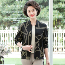 Mothers dress spring and autumn thin jacket short jacket 5059 years old 2021 new foreign mother-in-law fashion womens top