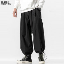 Bloomers men loose Japanese wide-leg pants plus fat plus size trend fat drawstring leg pants mens summer Haarlem pants