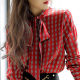 Foreign trade export Italian first-line brand counter original single atmosphere elegant chain pattern long-sleeved streamer shirt female