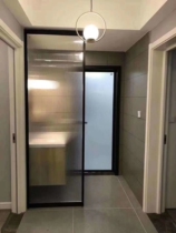 Net red extremely narrow frame Changhong tempered glass partition screen can be customized dry and wet separation entrance hanging rail sliding door
