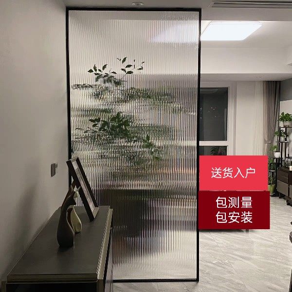 Ultra white glass art partition narrow frame tempered craft bathroom entrance wash stand screen custom bag installation