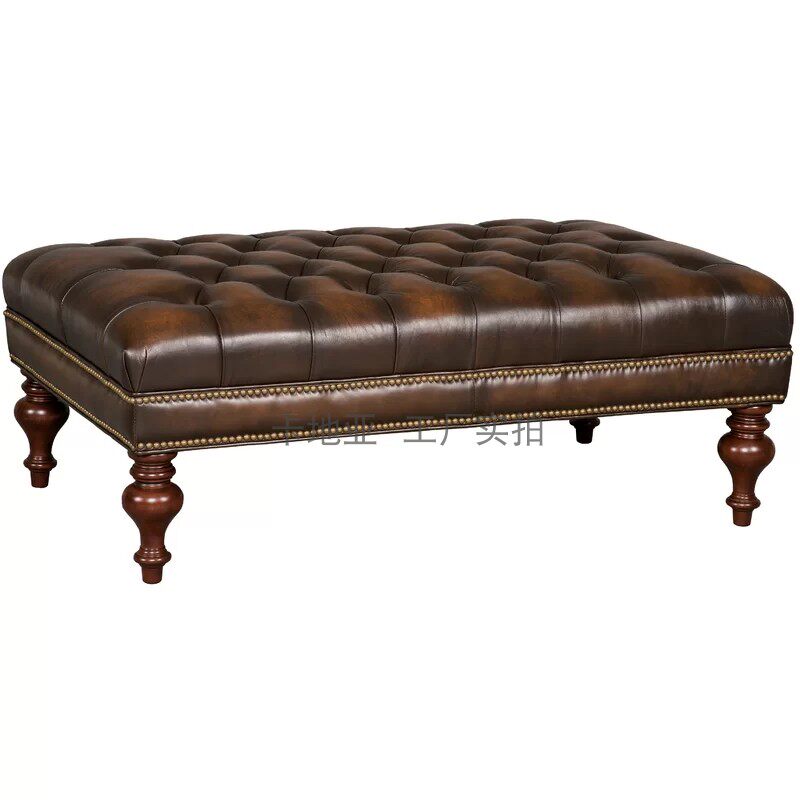 American European-style door hall genuine leather shoe changing stool living-room stool down-to-head sofa stool bedroom bedstool cloakroom leather stool