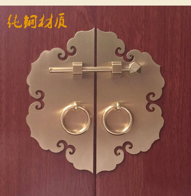 New Chinese furniture pure copper handle Chinese imitation antique full copper cabinet bronze handle retro whole closet door door copper handle
