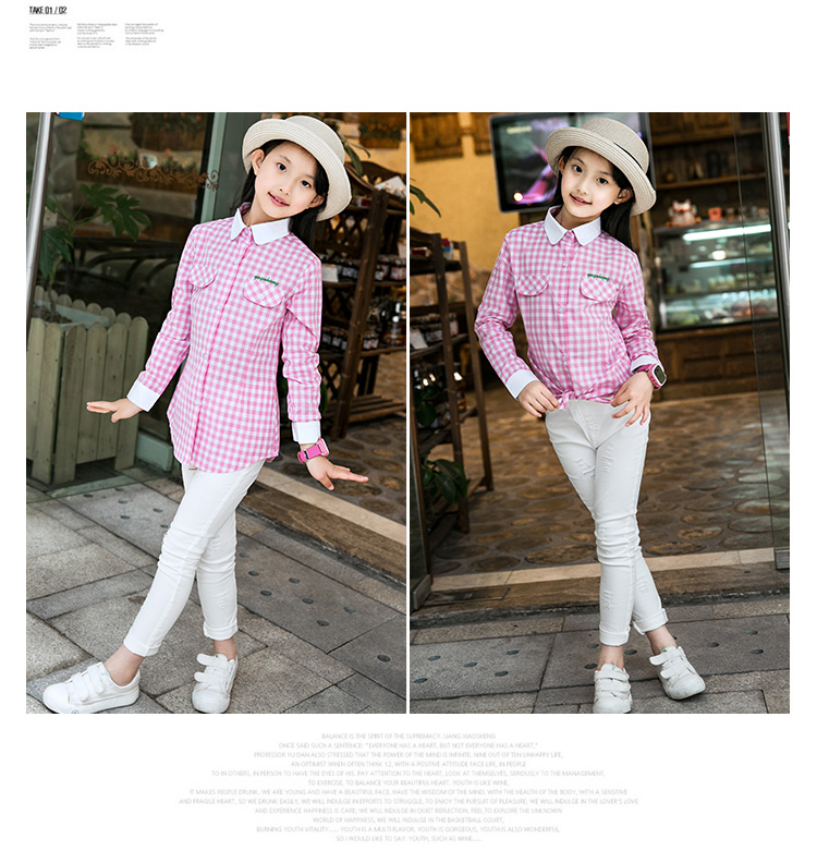 Áo sơ mi bé gái 2019 xuân hè mới cho bé kẻ sọc sơ mi cotton dài phần bé gái sơ mi dài tay shop quần áo trẻ em đẹp