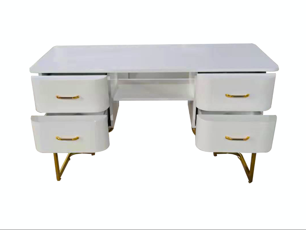Simple and modern manicure table nail shop with manicure table single-seat paint with vacuum cleaner glass surface for nails