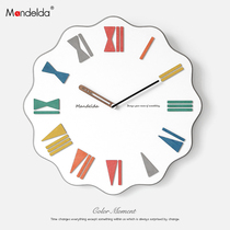 Mandelda Light Extravagant Living Room Clock Hanging Bell Nordic Personality Creative Brief Silent Home Fashion Hanging Wall Modern
