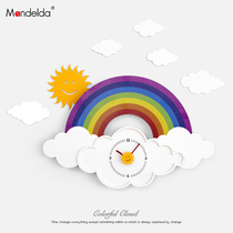 Mandelda Nordic Clock Table Hanging Clock Children Fashion Living Room Bedroom Modern Minimalist Personality Creative Artistic Wind