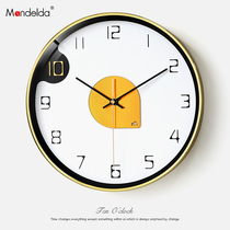 Mandelda light and luxurious Nordic clock table hanging clock living room home mute personality creative art decor free of punch