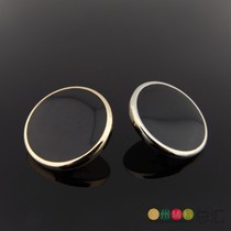 High-grade button Monopoly Metal Black Flat Point Oil Button Texture Suit Fashion Button 15mm25mm