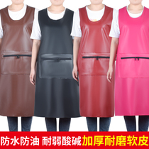 Puskin apron vest type waterproof oil-proof soft skin wear-resistant thick coat mens and womens canteen aquatic products special work clothes