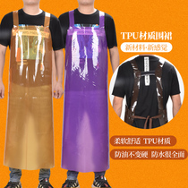 Waterproof oil-proof waistline anti-fouling abrasion-proof thickened food factory walled back with TPU surrounding pocket (soft hair not hard)