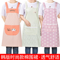 Fashion housework pure cotton apron Kitchen Braces for cooking Breathable Work Anti-Fouling Coffee Shop Milk Tea Shop Apron
