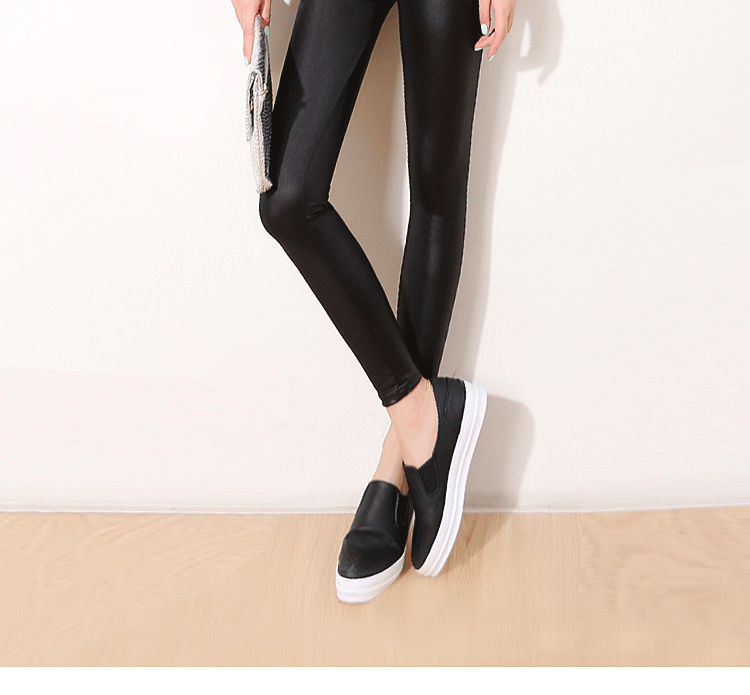 Quần legging giả da mùa thu đông cộng với quần nhung da size lớn phần mỏng nữ mặc MM nặng 200 cân là quần lửng mỏng chân quần nữ big size