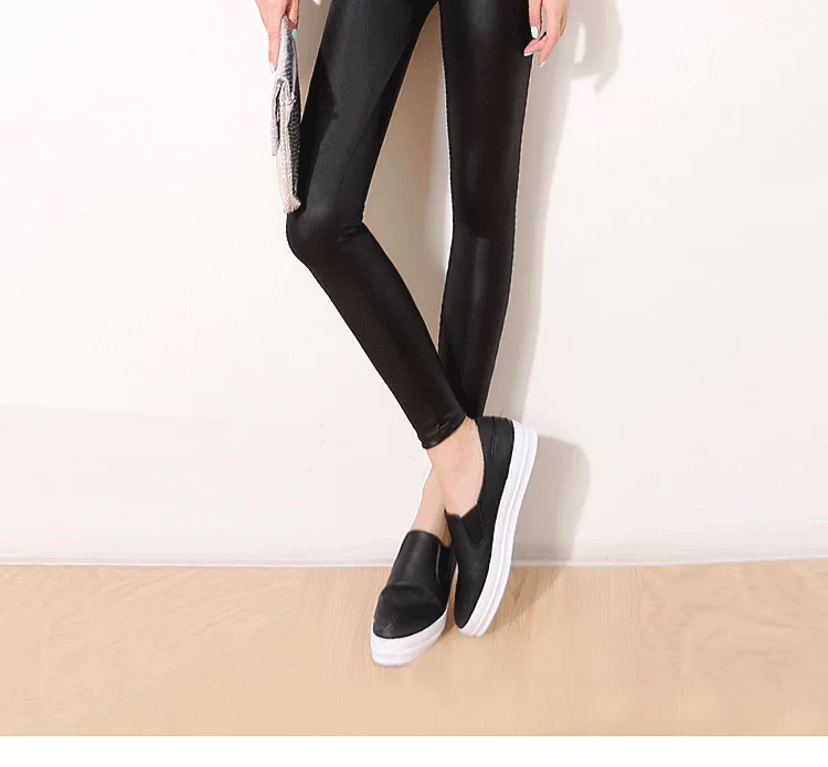 Quần legging giả da mùa thu đông cộng với quần nhung da size lớn phần mỏng nữ mặc MM nặng 200 cân là quần lửng mỏng chân quần jean nữ