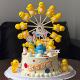 Cartoon Yellow Milk Dragon Ferris Wheel Cake Decoration Kidsren's Boy Birthday Party Baking DIY Handmade Ornaments