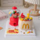 Children's Day Fun Capsule Toy Machine Cake Decorations Mcdonald's Themed Hamburger and Fries Shaped Gummy Candy Decorations