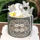 Slightly Sweet Mother's Day Cake Decoration Border with Vintage Chinese-Style Embroidery, Qipao Buttons, and Pearl Chain Inserts