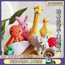 Dog resistant to gnawing cotton knots toy puppy small dog molar bite rope teddy bear Koji interactive tug-of-war toys