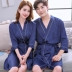 Cặp đôi áo choàng tắm mùa xuân và mùa thu nữ dài tay dài Nhật Bản lụa yukata mỏng phần mùa hè đồ ngủ lụa nam áo ngủ nam đồ ngủ pijama Night Robe