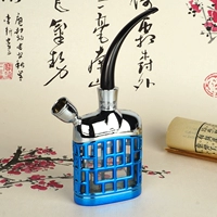 Кожаная трубка с синим цветом Gem (измельченный дым/густой дым/мелкий дым. Кастрюль из трех применений)