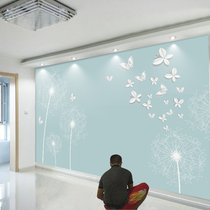 TV background wall paper living room 3d three-dimensional simple flower self-adhesive wallpaper 5d film and television decorative stickers 8d wall cloth