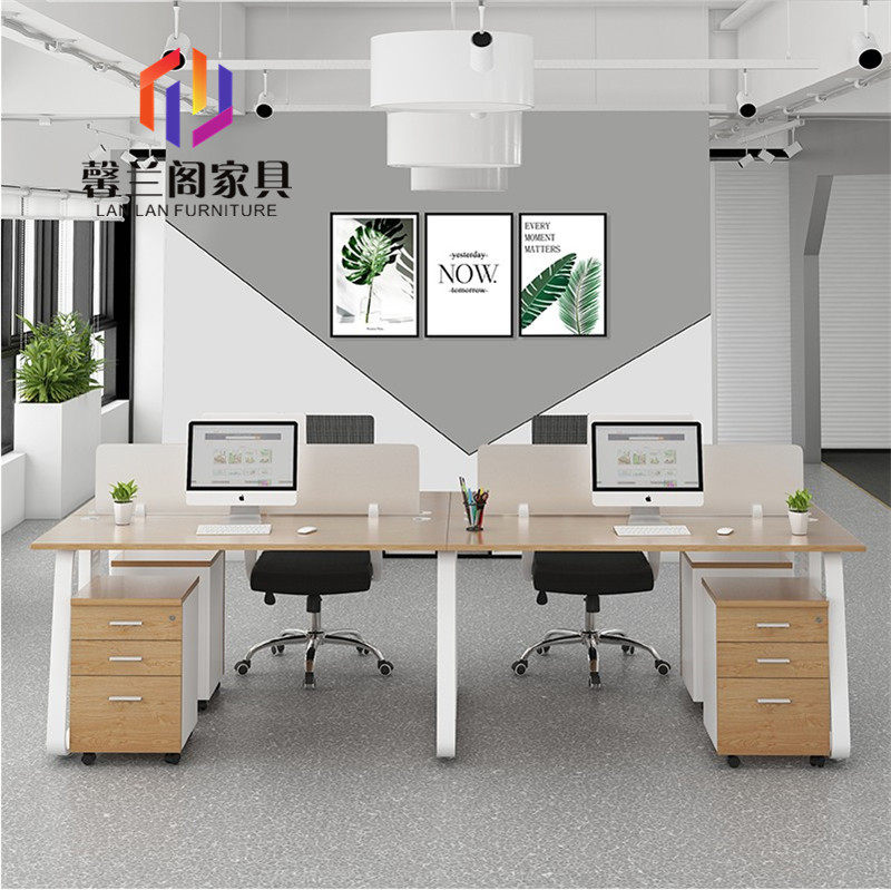 Minimalist office furniture 4 6 people desk chair staff table staff table computer desk screen partition combination