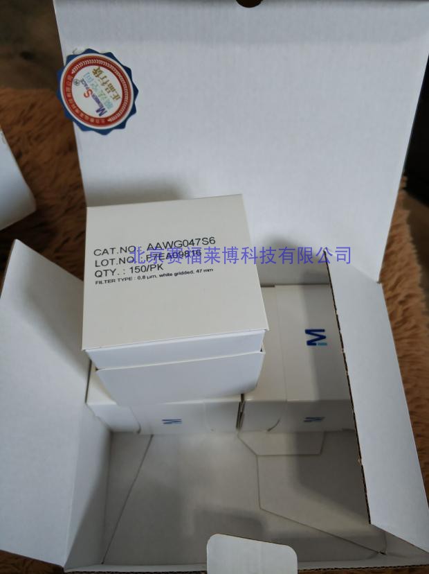密理博S-PAK AAWG047 灭菌混和纤维素网隔膜47mm 0.8um白膜黑网