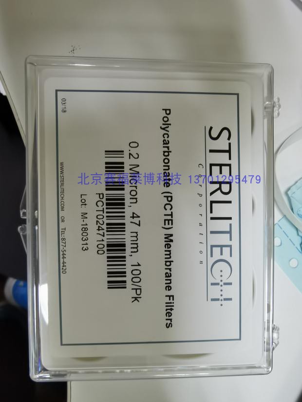 美国Sterlitec 47mm 0.2um 聚碳酸酯微孔滤膜 PCTE PCT0247100