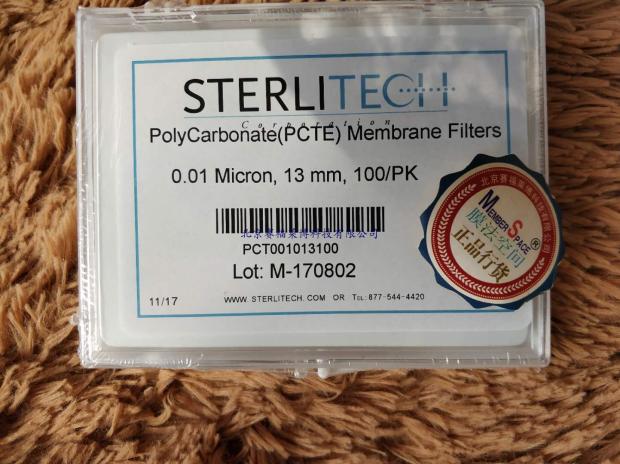 美国STERLITECH PCTE聚碳酸酯滤膜13mm 0.01um径迹蚀刻膜核孔膜