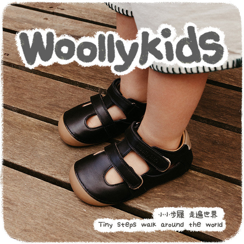 Australian Woollykids Lambswool Kids' Shoes for Boys and Girls, Genuine Leather Soft-Soled Breathable Sandals, Summer Style Toddler Shoes