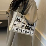 Мультяшный вместительный и большой весенний шоппер, портативная сумка на одно плечо