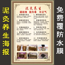 Mud Moxibustion Health poster poster poster Chinese medicine exhibition board to do mud moxibustion effect advertising wall chart picture wall stickers beauty salon