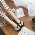 Phiên bản Hàn Quốc của cặp đôi mùa hè giản dị pinch dép xỏ ngón nữ ngoài trời kích thước lớn mềm mại thoải mái chống trượt dép đi biển và dép đi trong nhà dép cao Dép