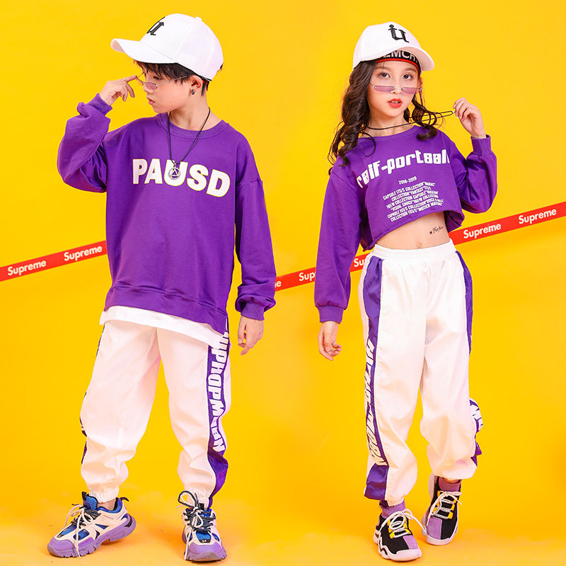 Girls Jazz Dance Costume Girls Show Navel Dance Clothes Primary School Boys Street Dance Hip Hop Games Costumes